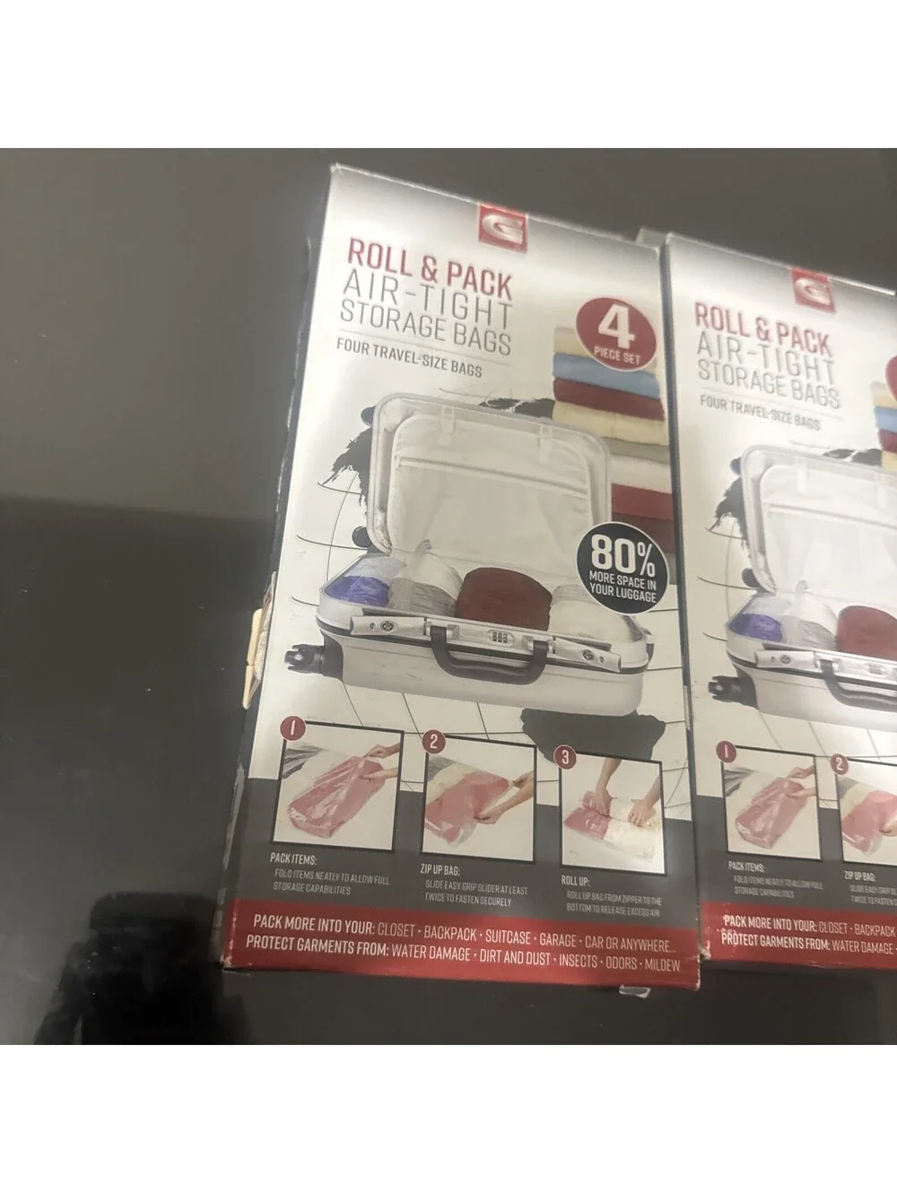 2x G-Force Roll & Pack Air-Tight Storage Travel Bags ~3 Piece Set (open box)